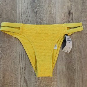 Abercrombie Yellow Smocked Cheeky Bikini Bottoms